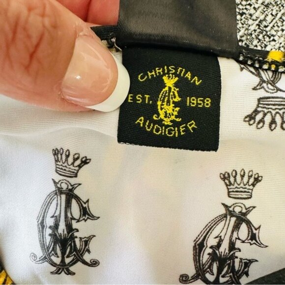 VTG Y2K Christian Audigier 2PC Bikini Sz L Rasta Leaf Print Gold Chain Luxe Swim - Picture 6 of 9